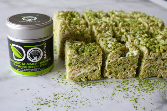 DoMatcha Rice Crispy Squares made with matcha